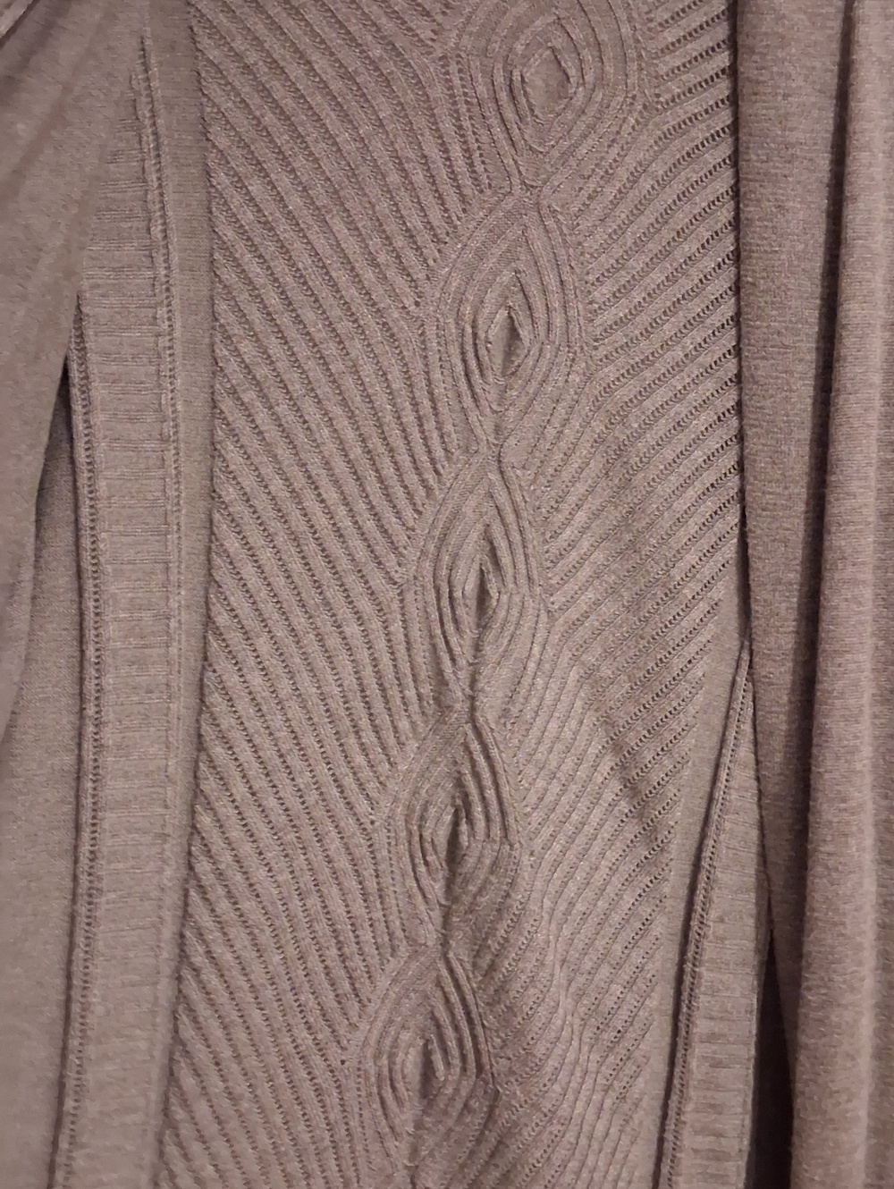 Open-Front Cardigan with Cable-Panel - Picture 2 of 3